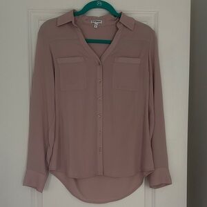 Express Portfino Women's Mauve Button-Down Shirt